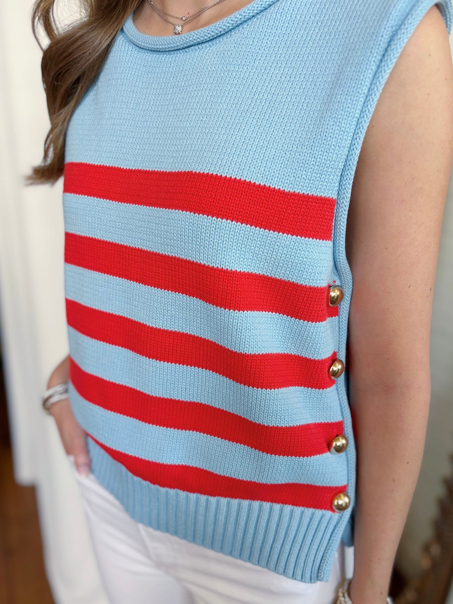 MARTHA TOP- POWDER BLUE