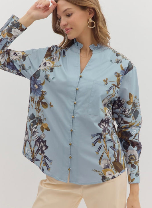 ANNA TOP- LIGHT BLUE