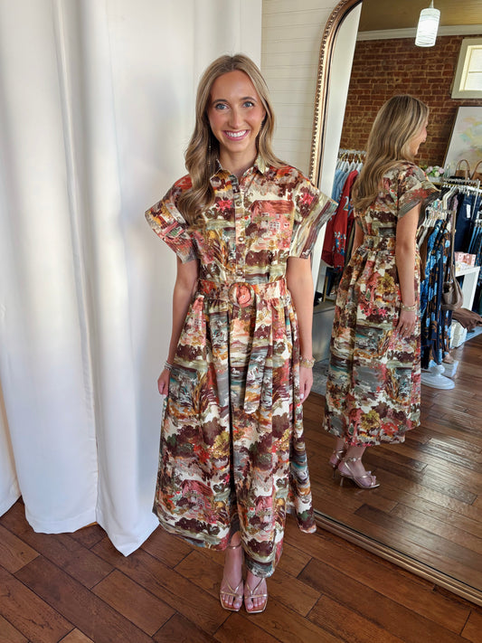 COTTAGE GARDEN SHIRT MIDI DRESS