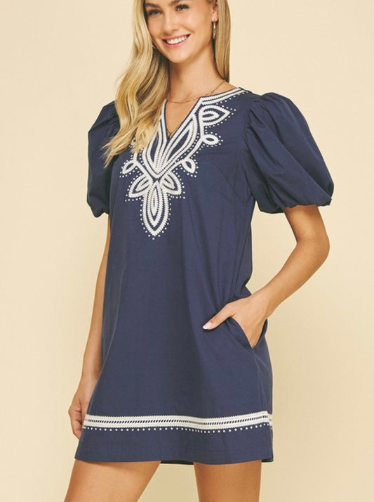 LUCY DRESS- NAVY