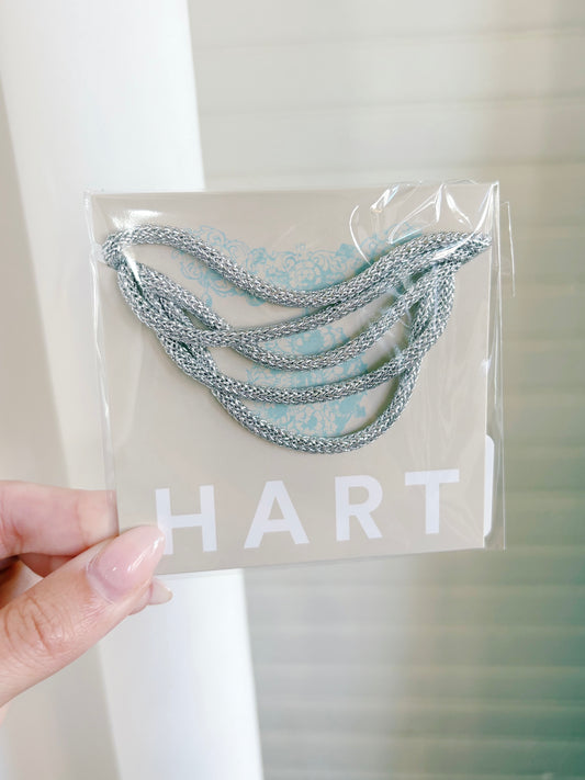 HART CORD NECKLACE- SILVER LUREX