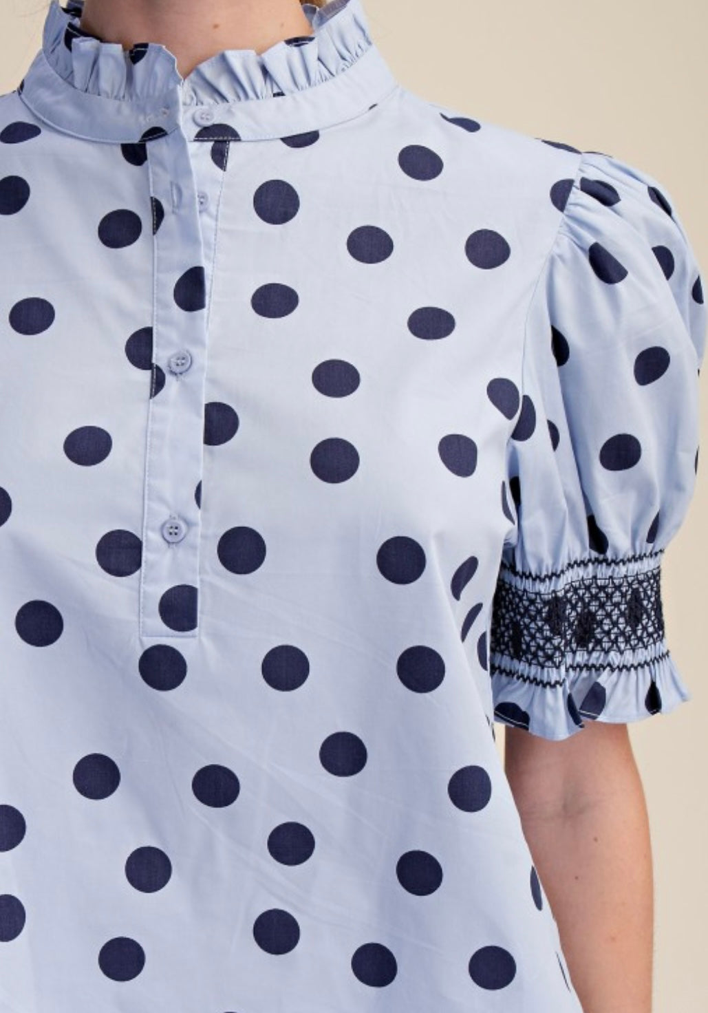 SUTTON TOP- LIGHT BLUE/NAVY