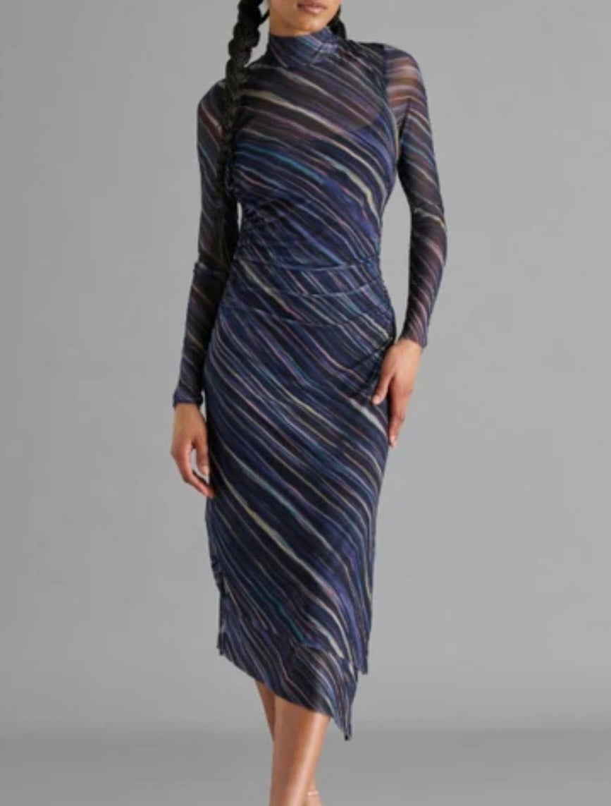 BLARE DRESS- NAVY MULTI