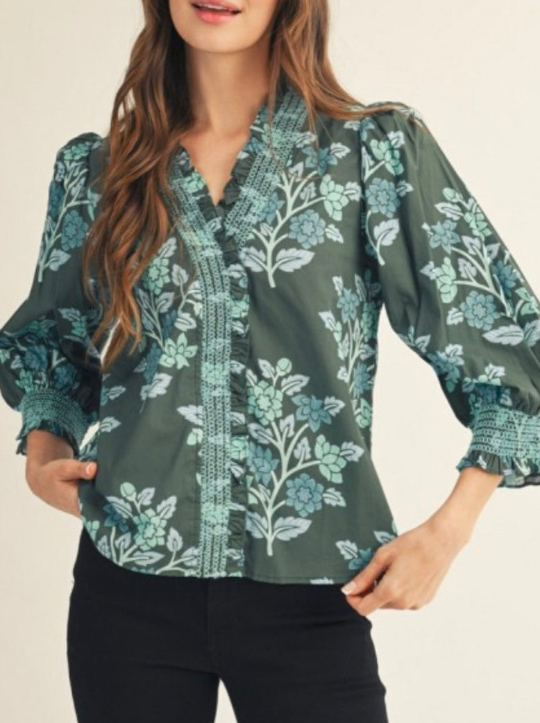 WHITLEY TOP- HUNTER GREEN