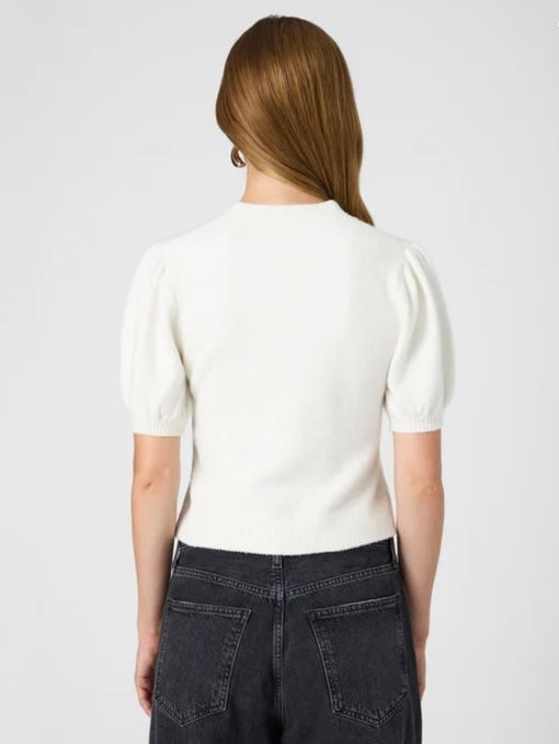 FRENCH CONNECTION VHARI CARDIGAN TOP- WINTER WHITE