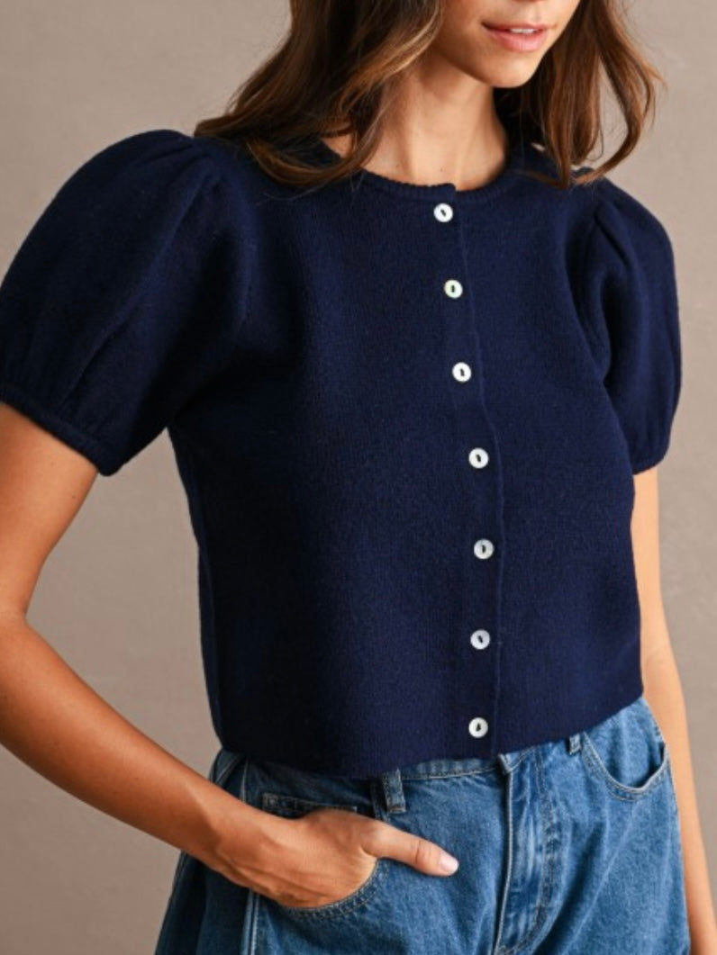 TORI SWEATER TOP- NAVY