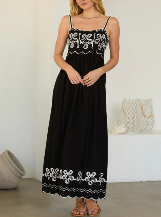 ASHLEY DRESS- BLACK/IVORY