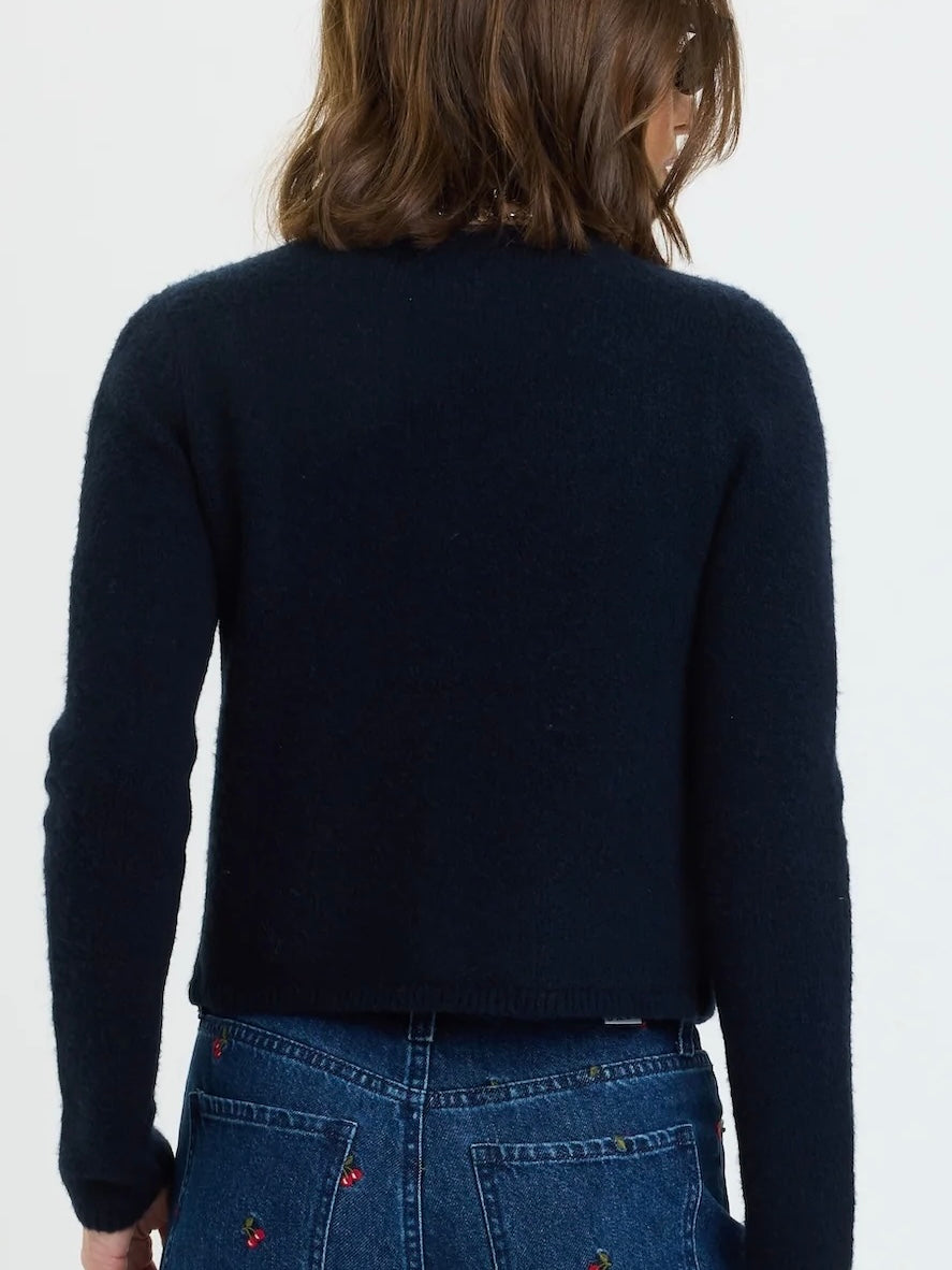 DAZE MUSE CHERRY CARDIGAN- NAVY