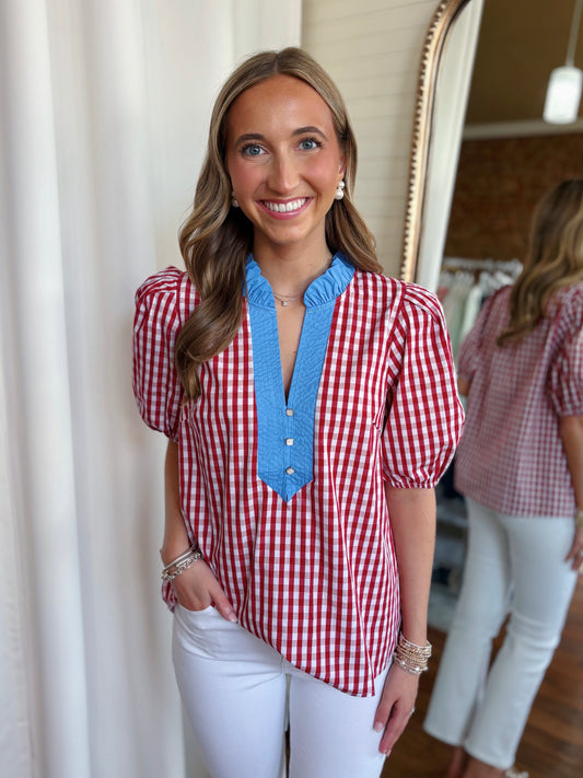 SADIE TOP- RED