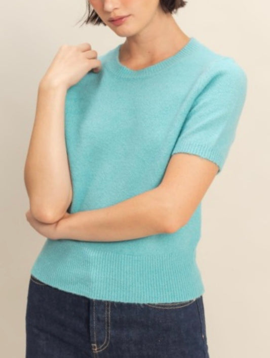 STELLA SWEATER TOP- SKY BLUE