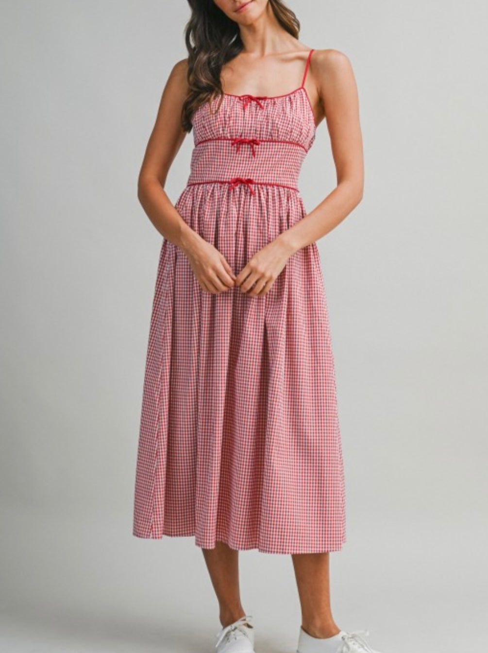 AMELIA MIDI DRESS- RED