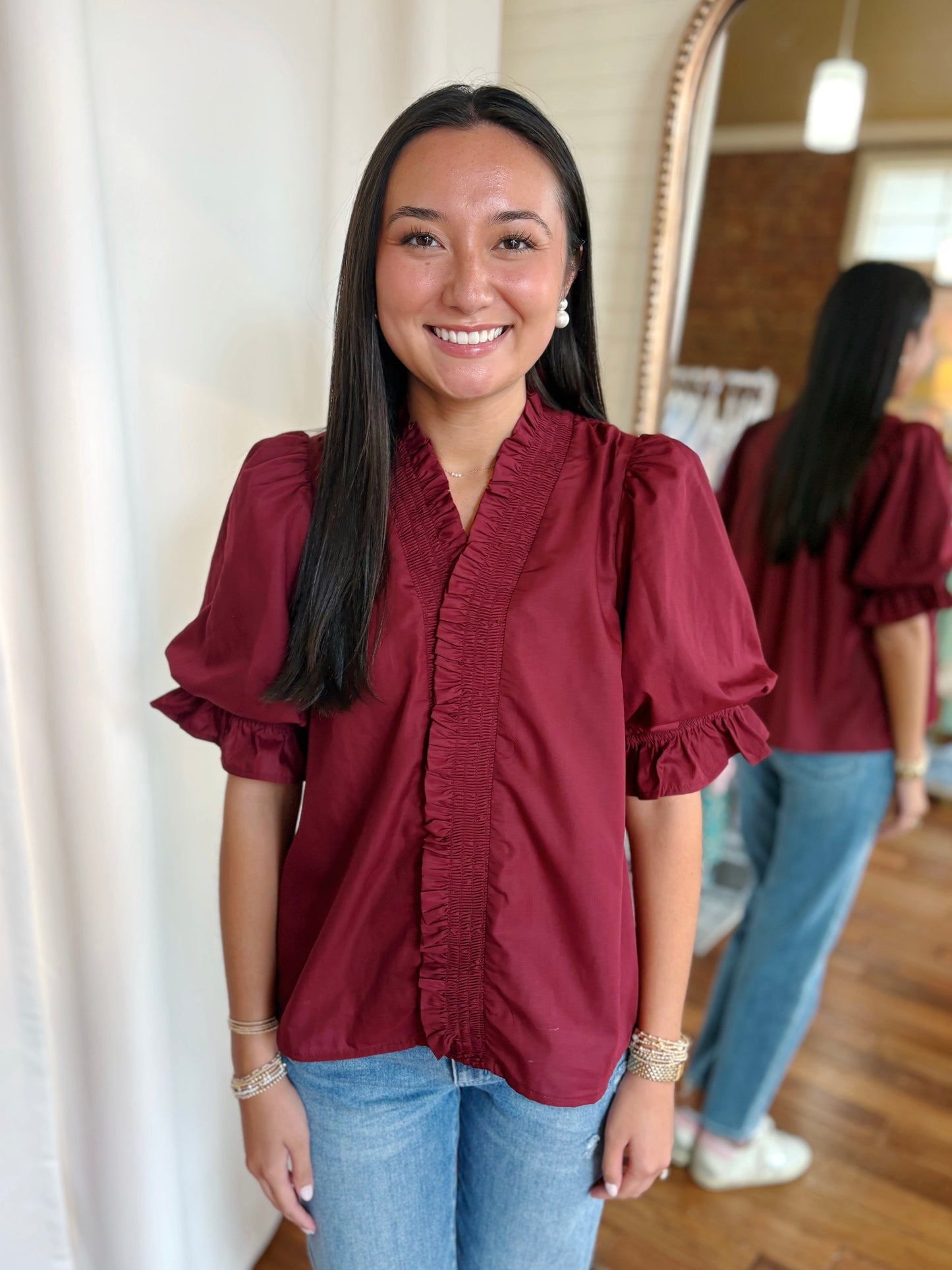 MAE TOP- MAROON