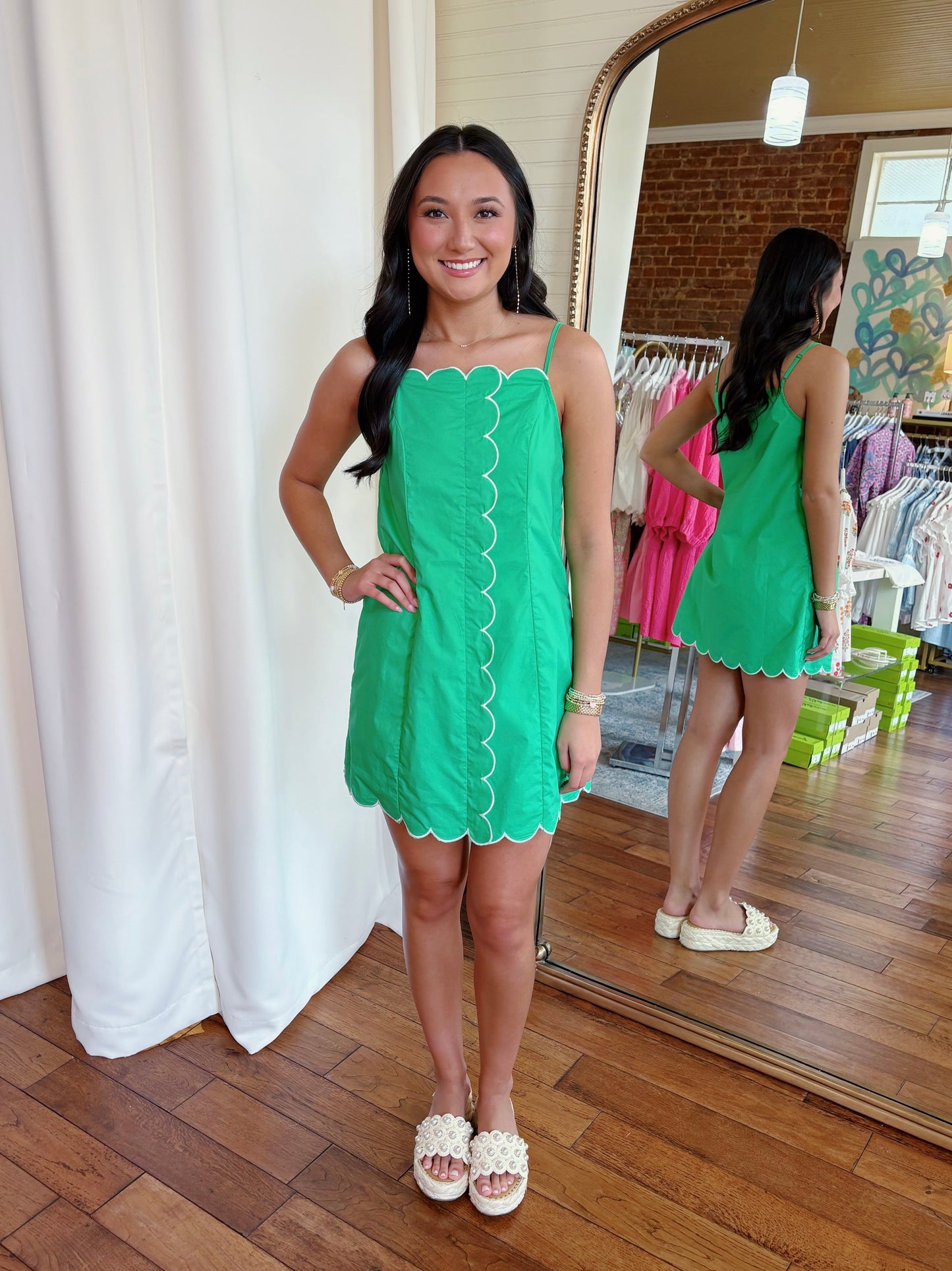 KELLY GREEN MINI DRESS