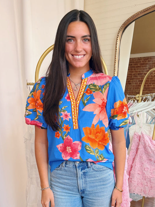 MAUDE VIVANTE RAYA TOP- CAPRI BLOSSOM