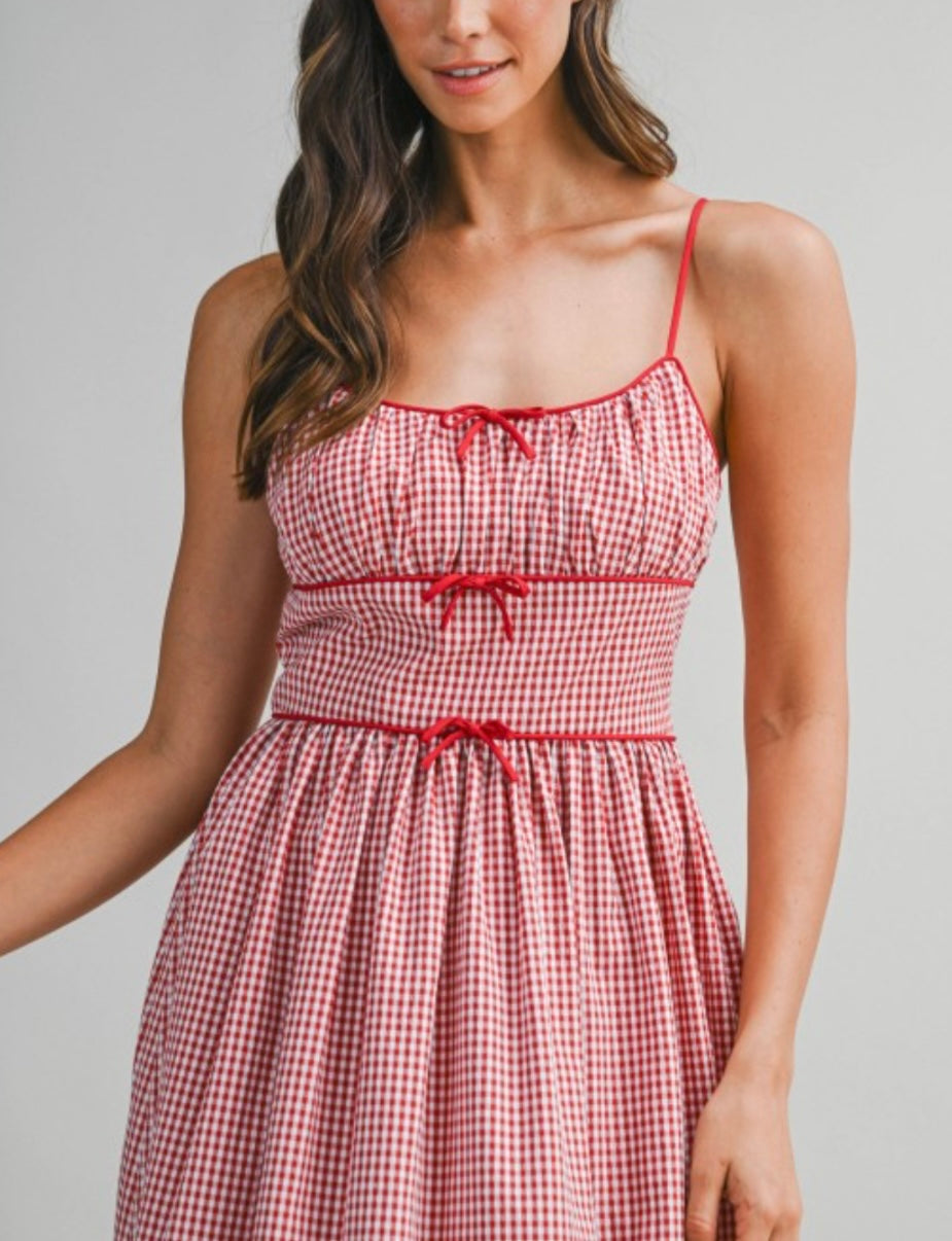 AMELIA MIDI DRESS- RED