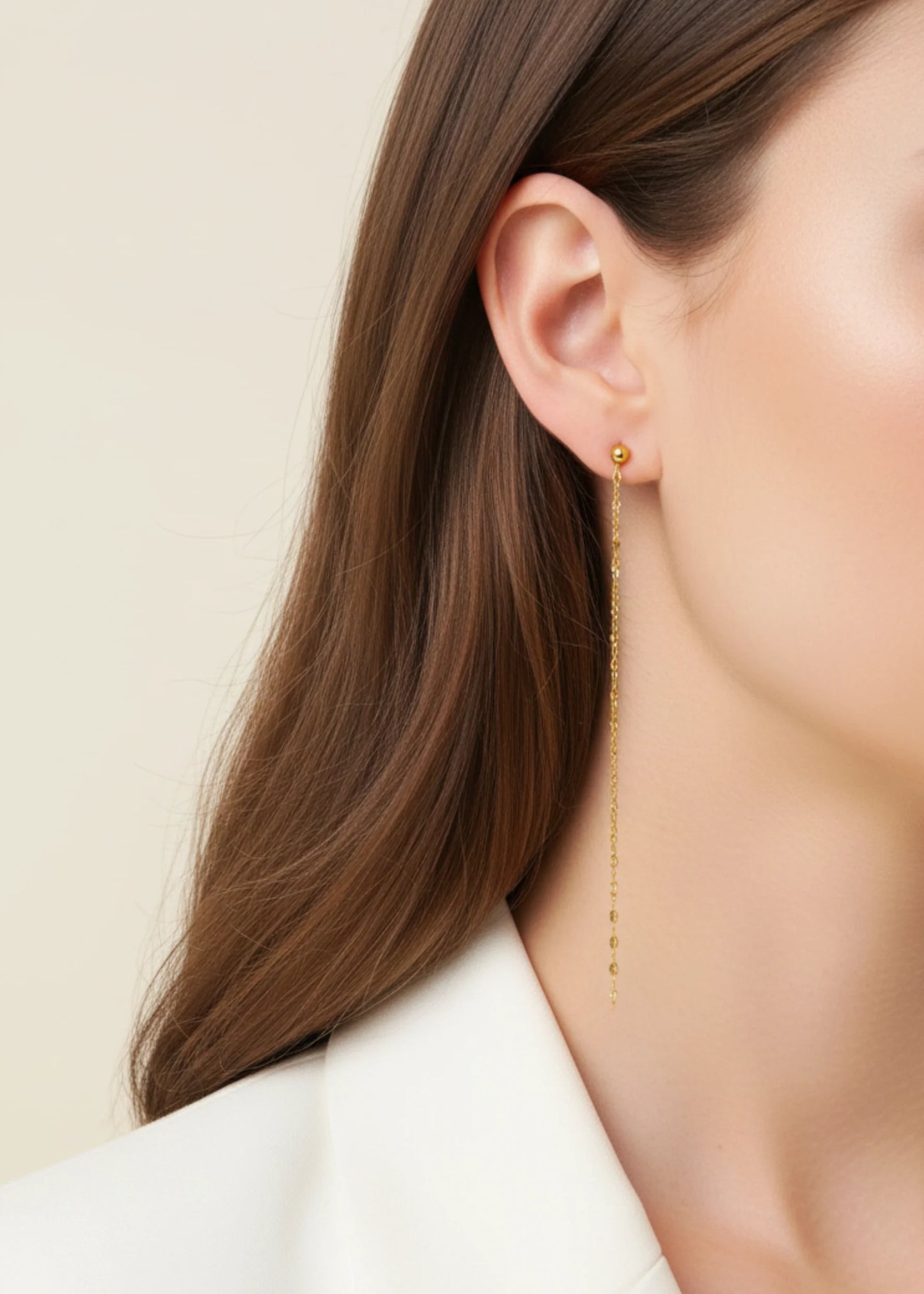 LINEAR DAINTY CHAIN EARRINGS
