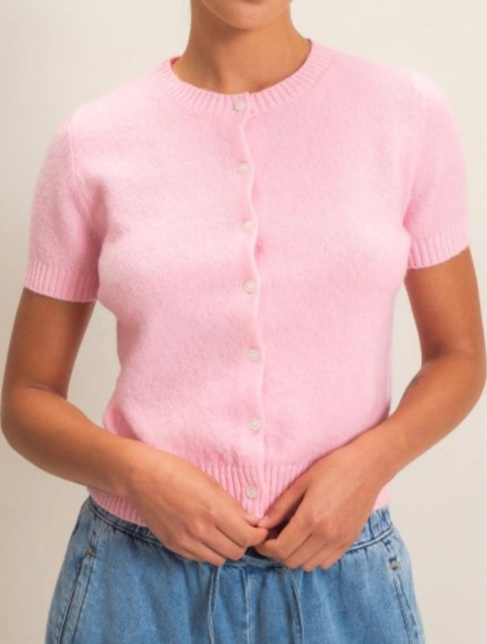 BLAIR CARDIGAN TOP- PINK