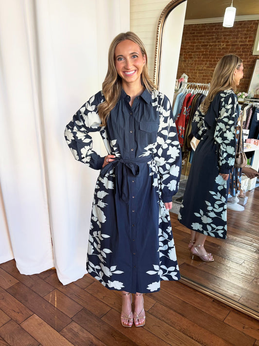 MORI DRESS- NAVY