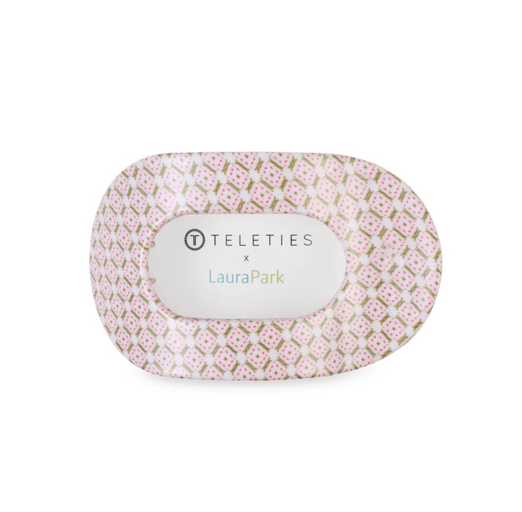 LAURA PARK|TELETIES LARGE FLAT ROUND CLIP- PINE & PEARL