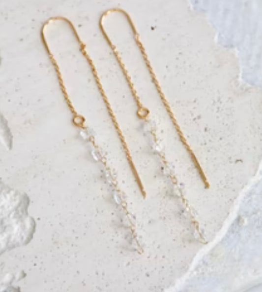 CRYSTAL THREADER EARRINGS
