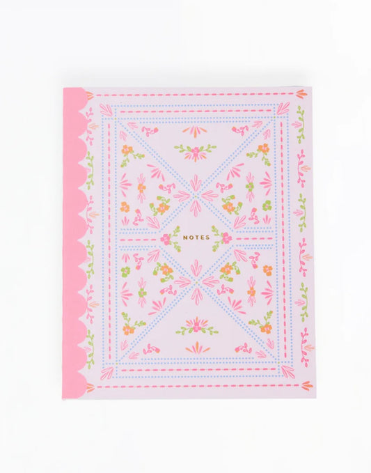 SCALLOP NOTEBOOK- FLORAL STITCH