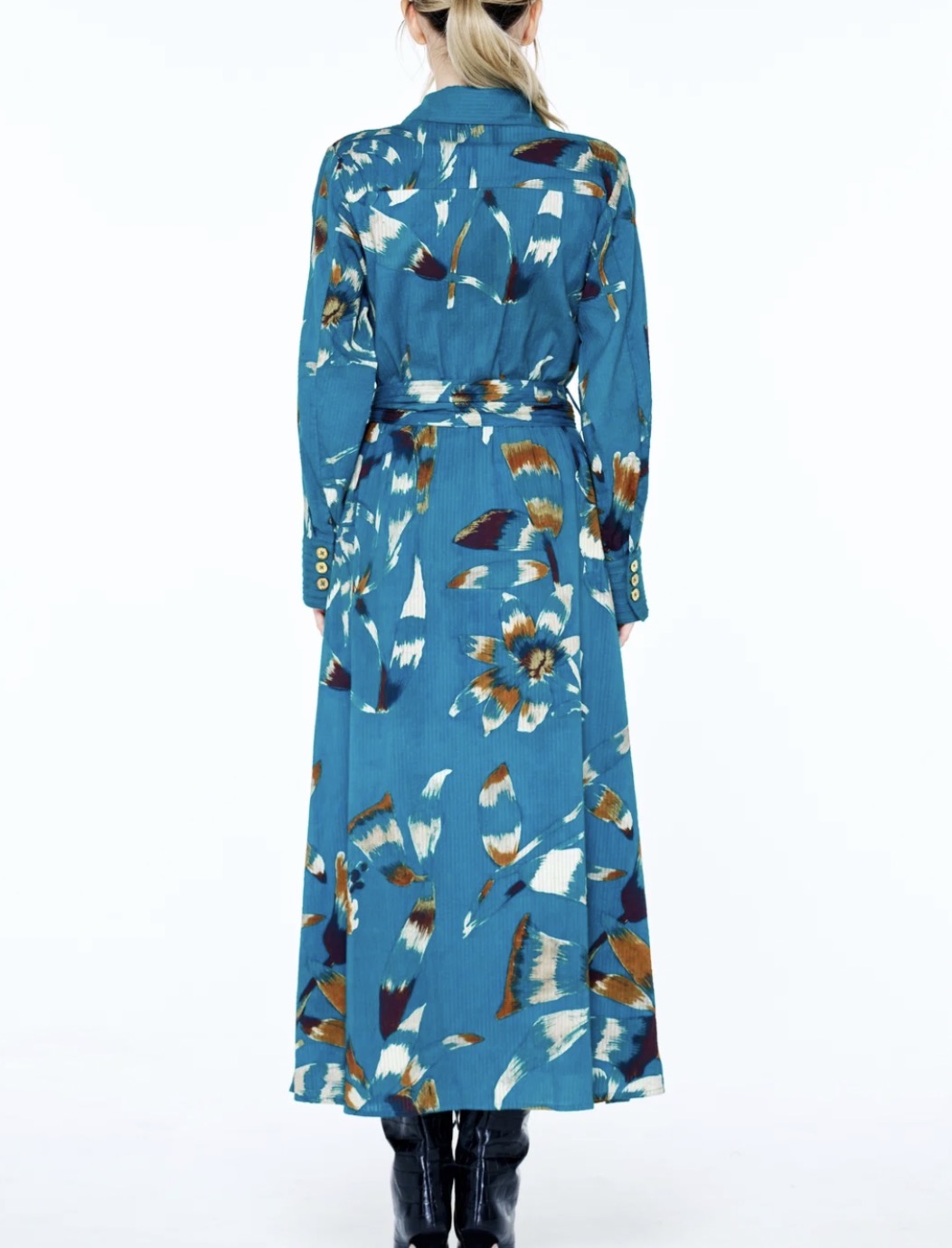 POLYNA SHIRT DRESS- TEAL