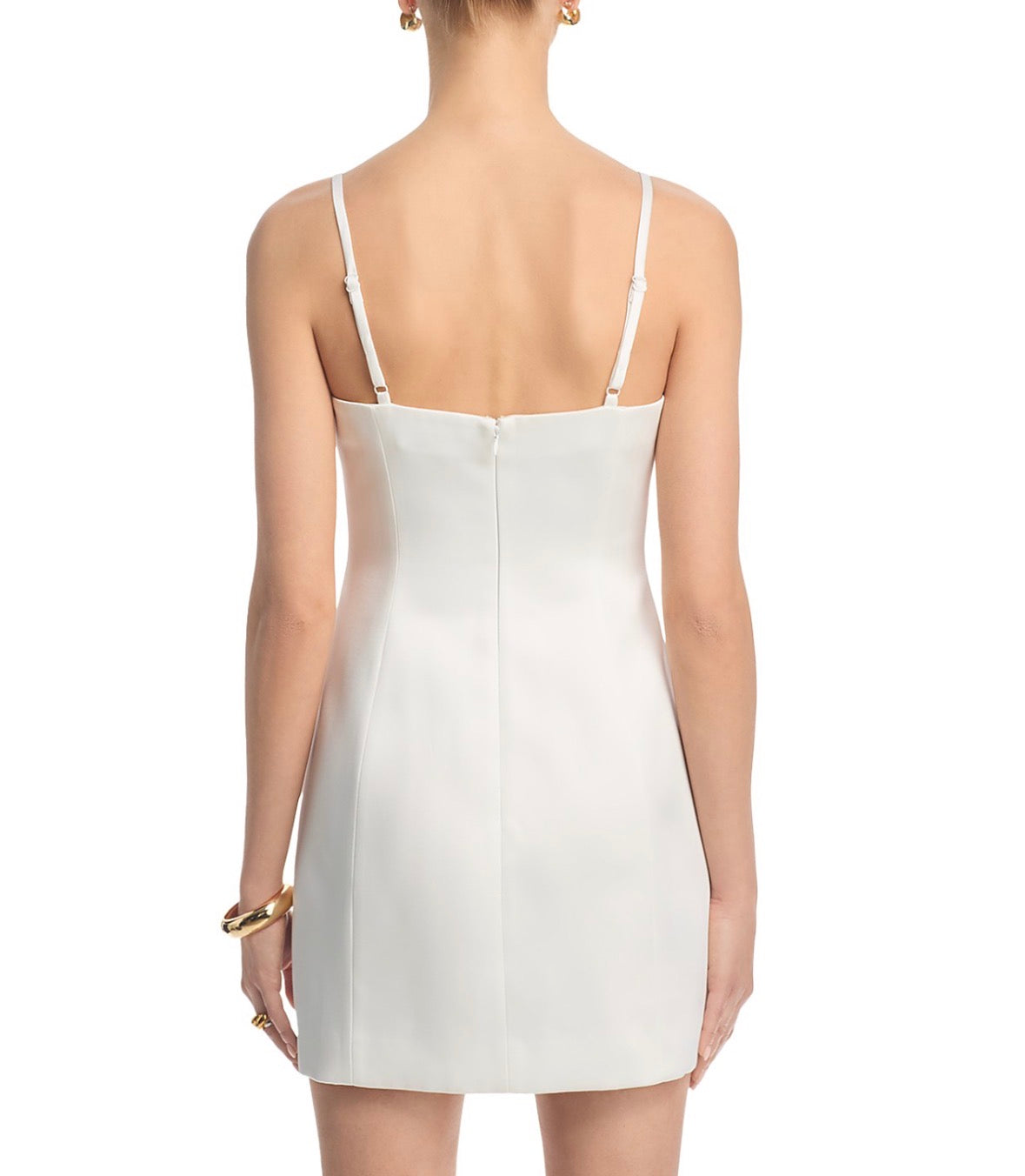 FRENCH CONNECTION YORK SATIN MINI DRESS- SUMMER WHITE