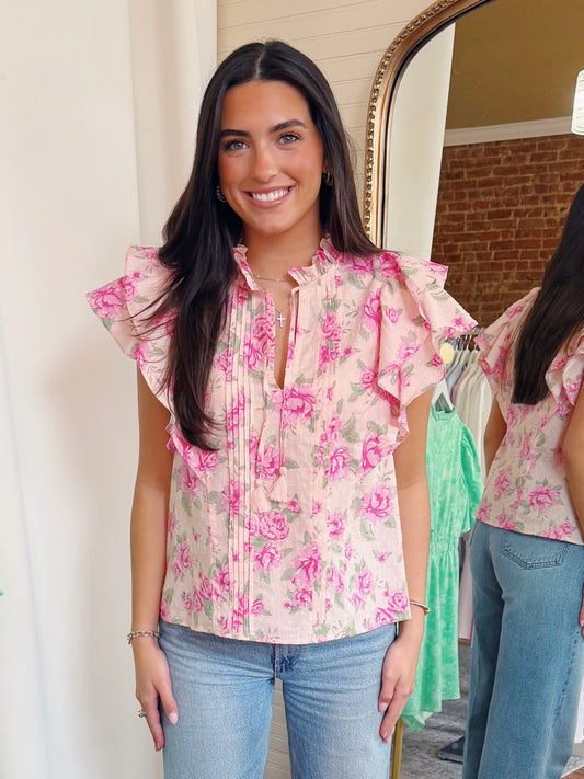 ROSY RUFFLE TOP