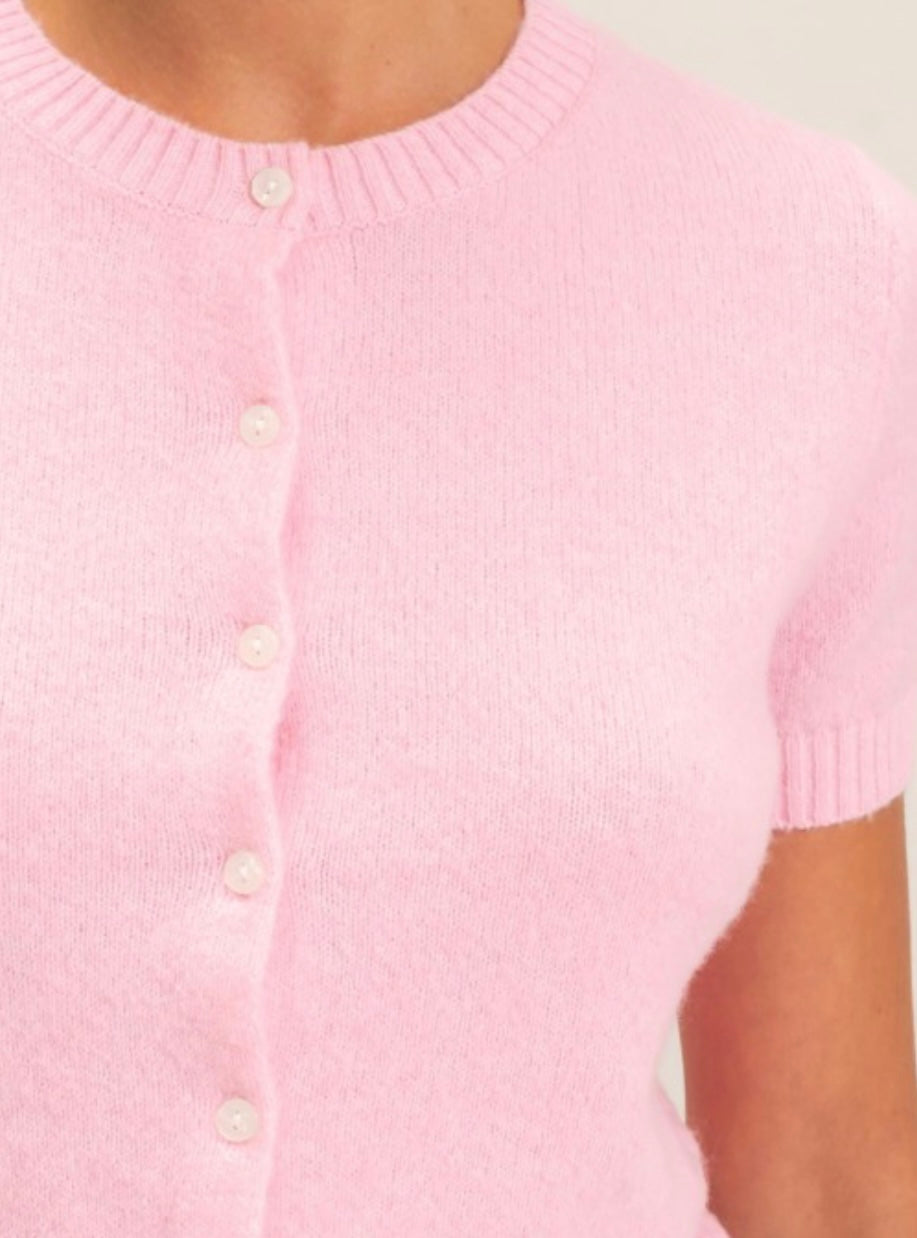 BLAIR CARDIGAN TOP- PINK