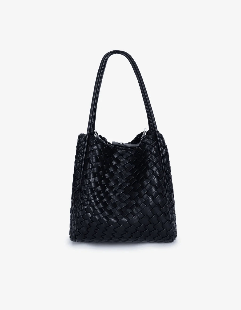 HOLLACE WOVEN MINI TOTE- BLACK