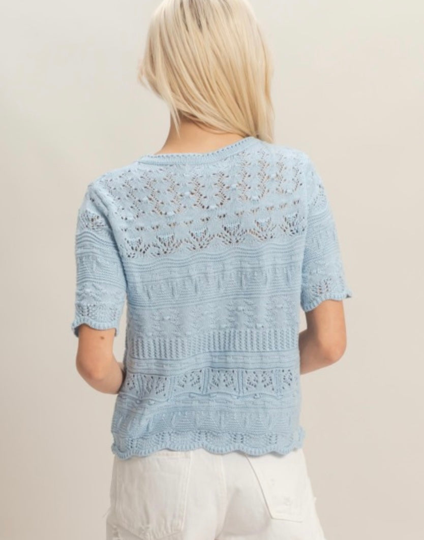 ICE BLUE SWEATER TOP