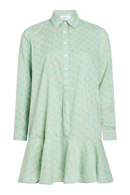 LIVRO POLLY DRESS- TEAL MARIGOLDS
