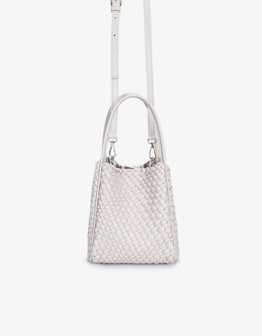HOLLACE MINI WOVEN TOTE- CREAM