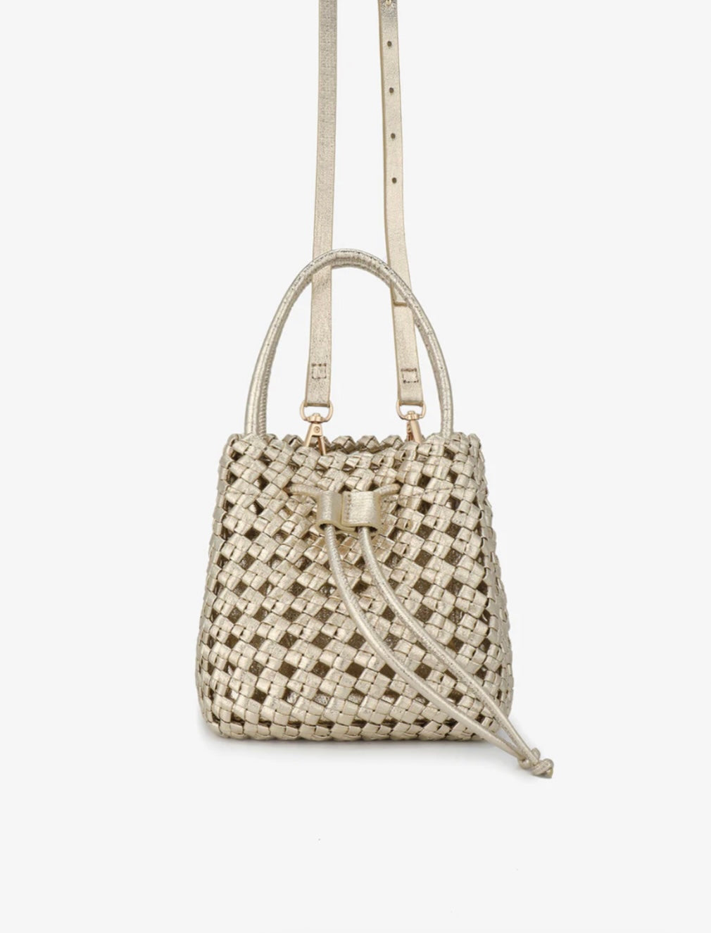 PERRIE BUCKET BAG- HI SHINE PLATINUM