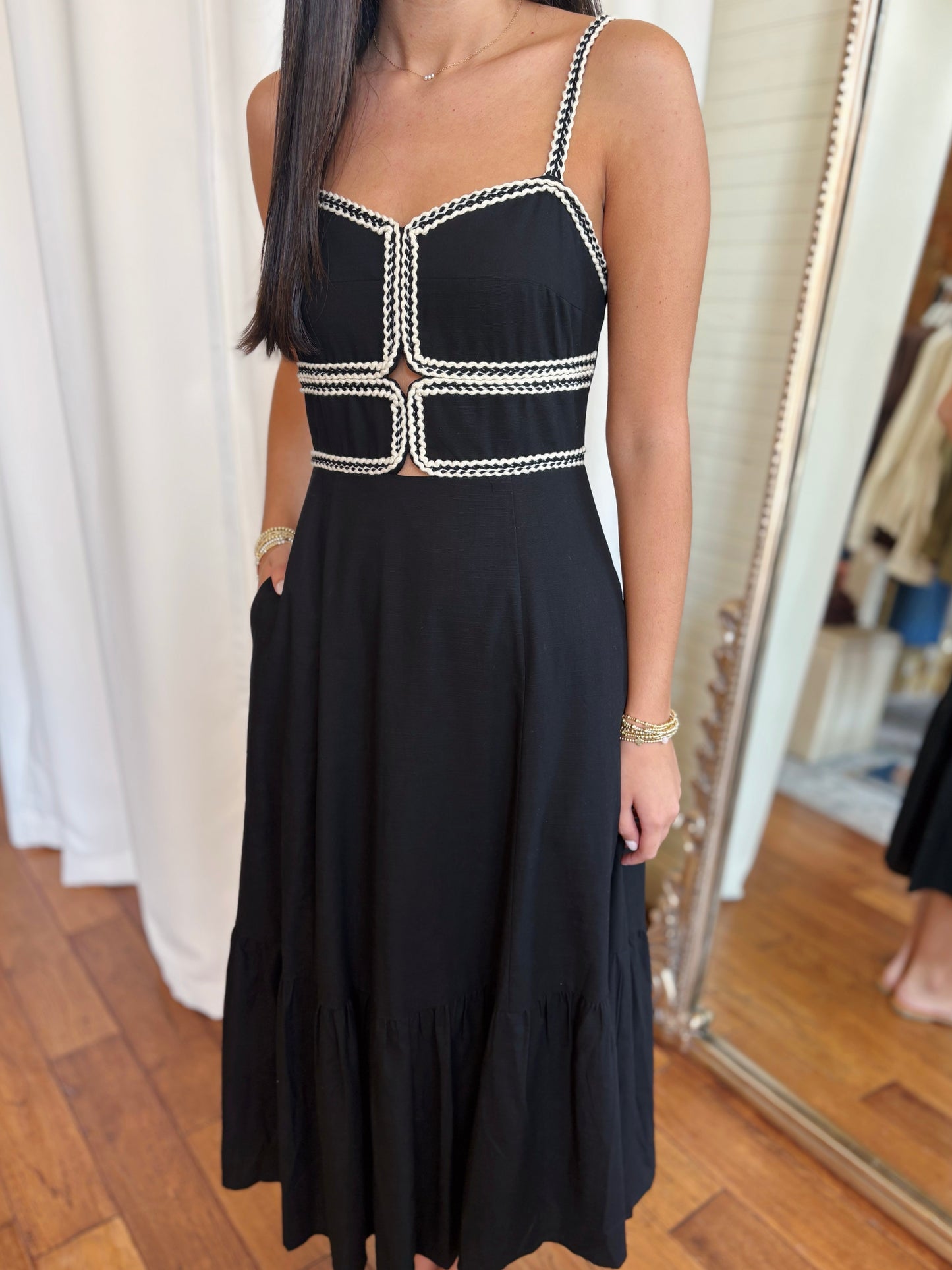 NORA MIDI DRESS- BLACK