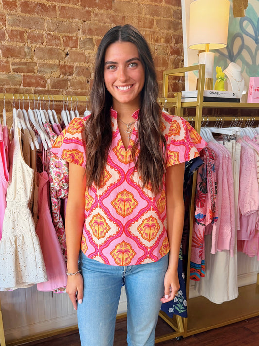 MAUDE VIVANTE IRIS TOP- PALM MIRAGE