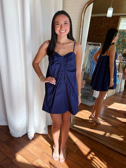 PALMER DRESS- NAVY