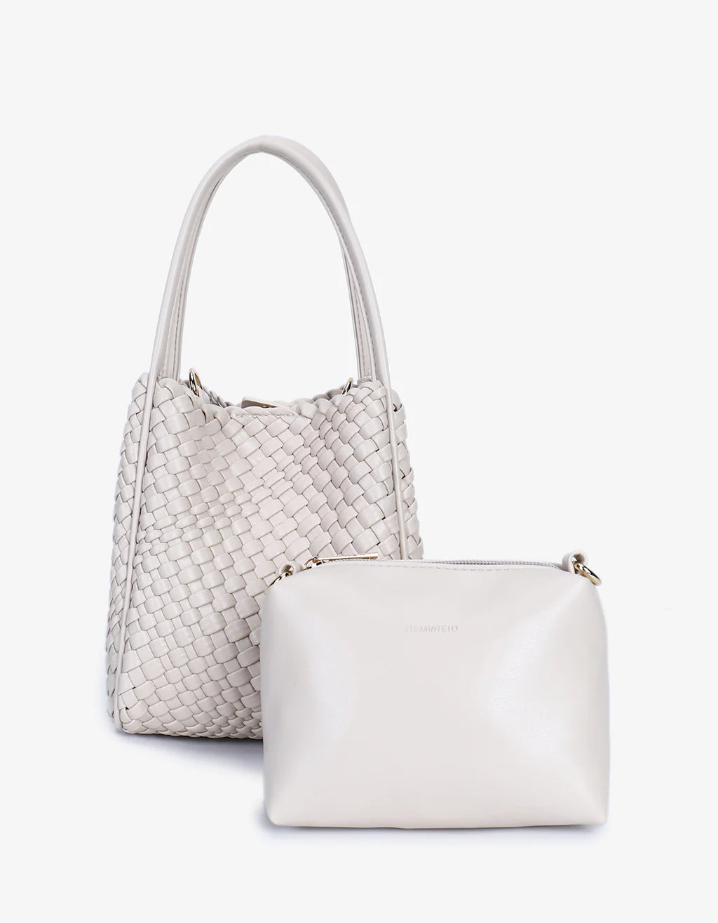 HOLLACE MINI WOVEN TOTE- CREAM