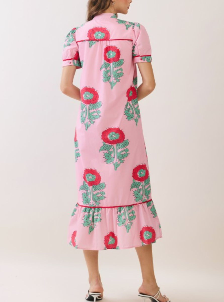 SCOUT MIDI DRESS- PINK
