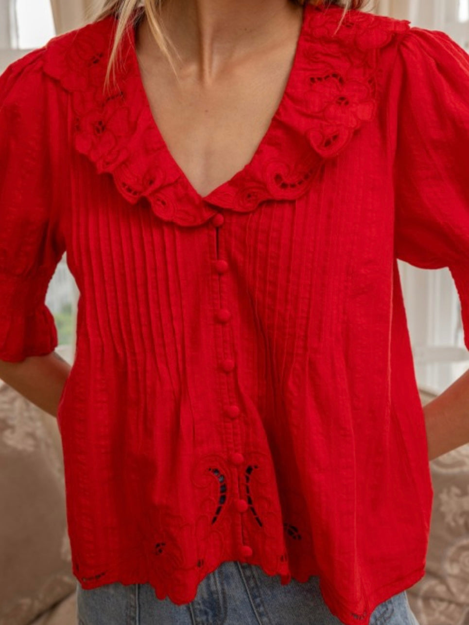 MARGARET TOP- RED