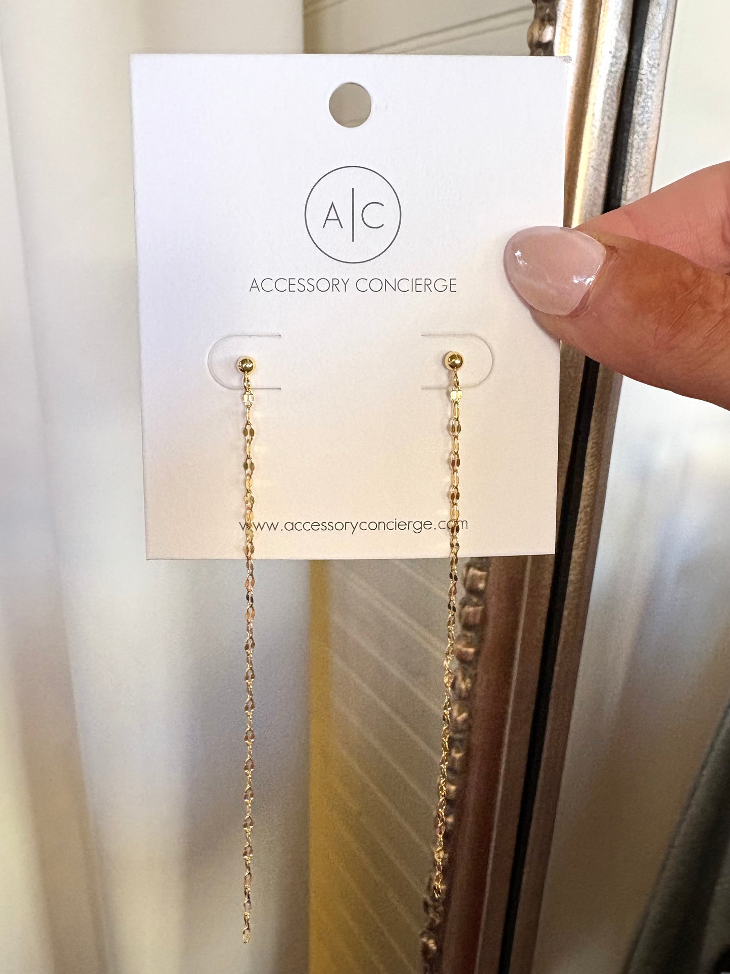 LINEAR DAINTY CHAIN EARRINGS