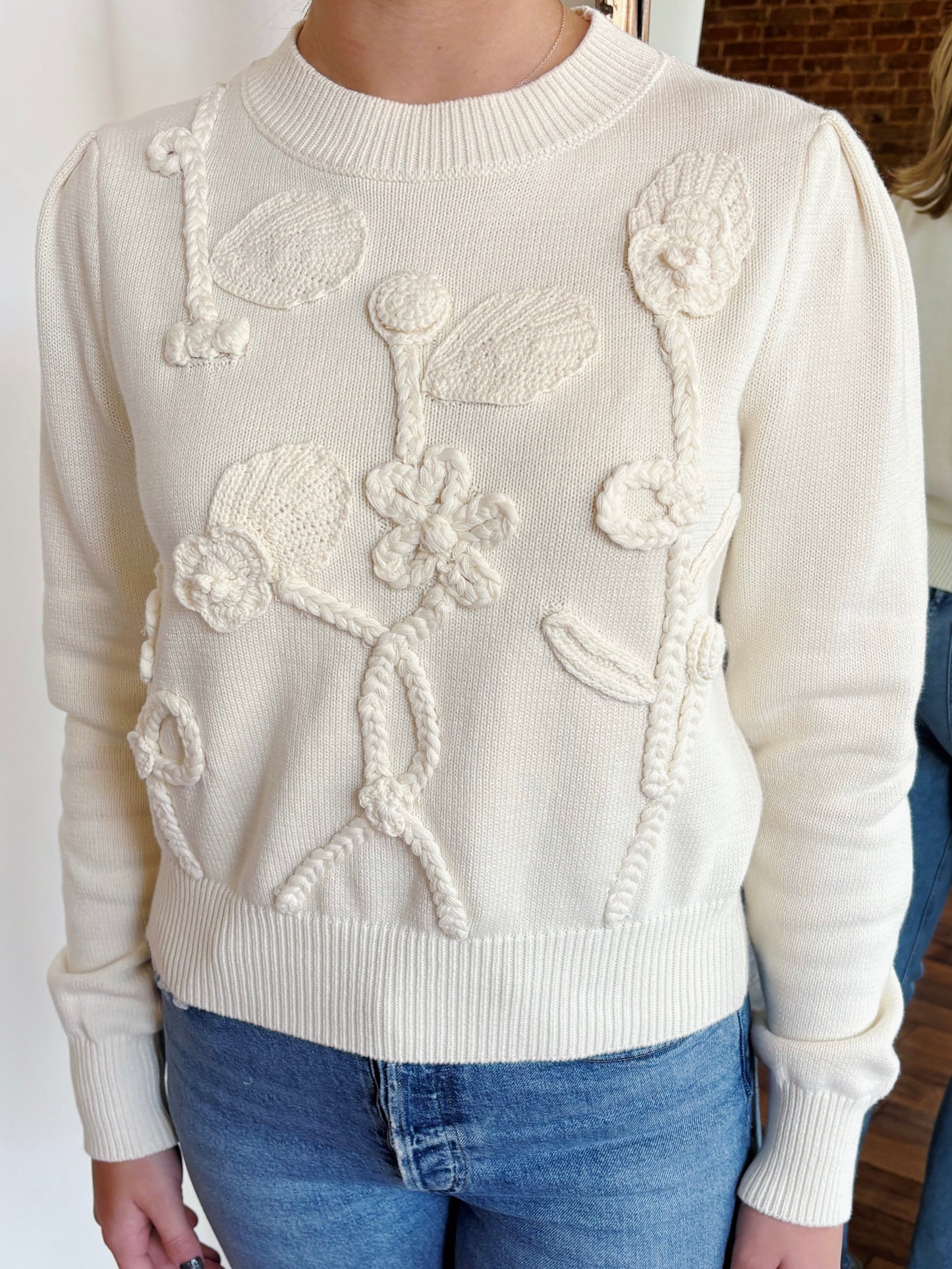 ERINA SWEATER TOP- CREAM