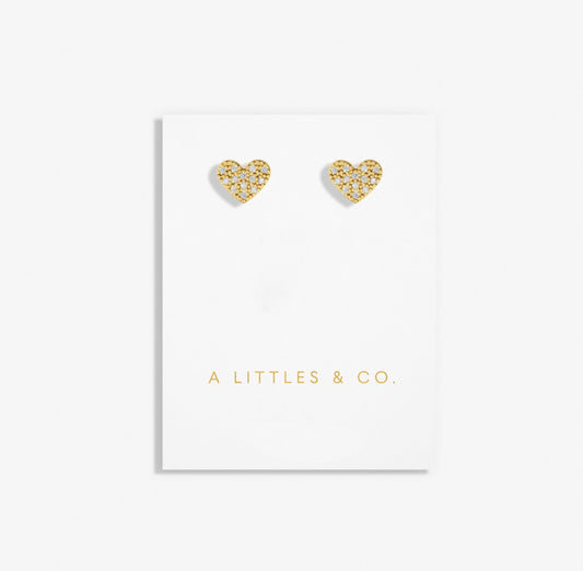 MINI CHARMS PAVE HEART EARRINGS