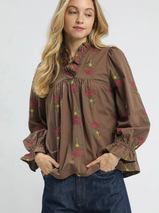 MIMI TOP- BROWN