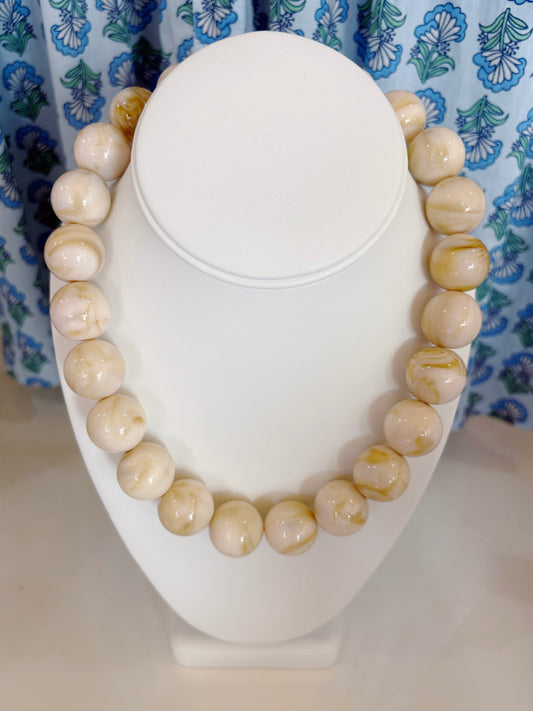 GEMELLI CARTER NECKLACE- CREAM