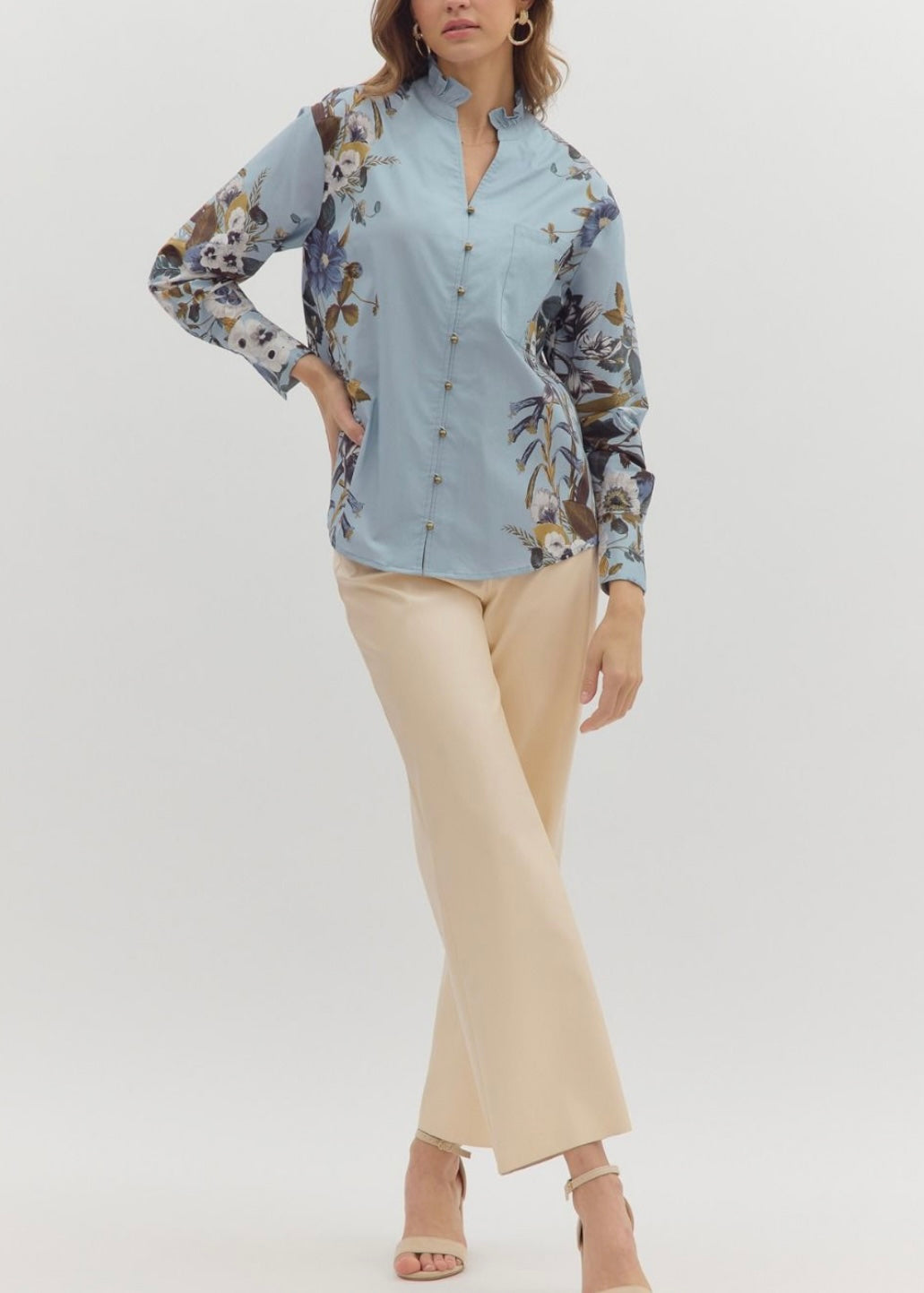 ANNA TOP- LIGHT BLUE