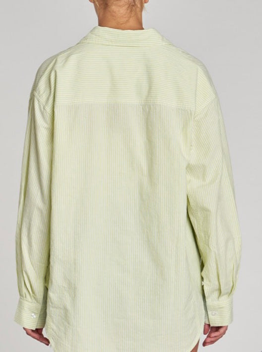 DAZE BOYFRIEND TOP LIMEADE STRIPE