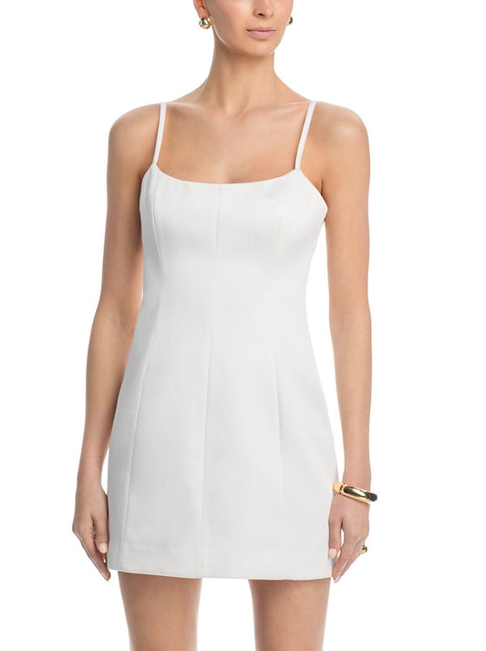 FRENCH CONNECTION YORK SATIN MINI DRESS- SUMMER WHITE