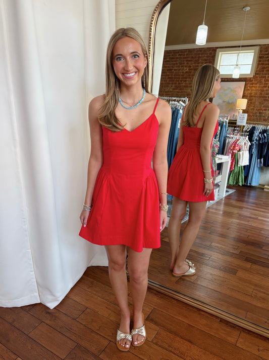 CLAIRE MINI DRESS- RED