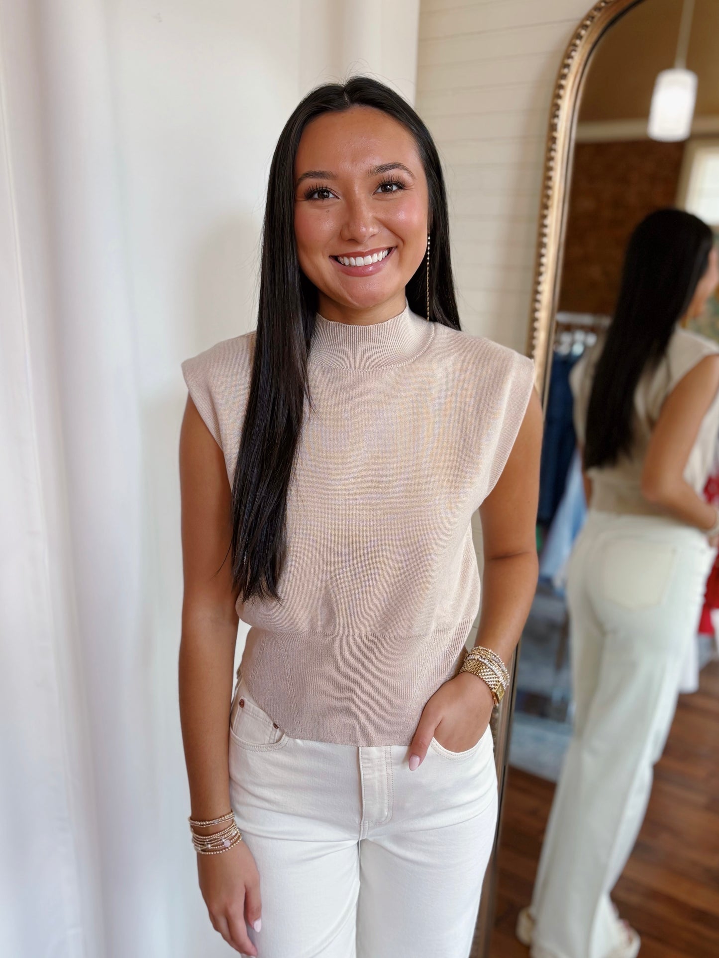 DAVIS SWEATER TOP- OATMEAL